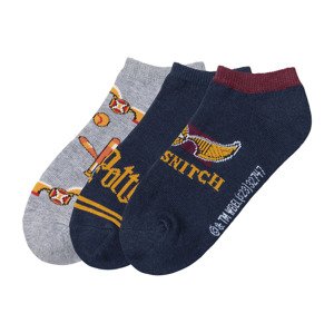 Chlapecké nízké ponožky Harry Potter, 3  (31/34, navy modrá / šedá)