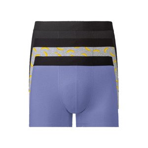 LIVERGY® Pánské boxerky, 3 kusy (5/M, černá / šedá / lila fialová )