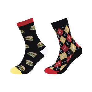 Fun Socks Dámské / Pánské ponožky, 2 kusy (36/40, burger)