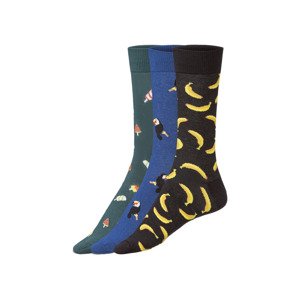 LIVERGY® Pánské ponožky, 3 páry (39/42, zelená/černá/modrá)