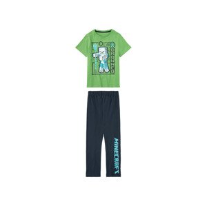 Minecraft Dětské pyžamo (134/140, zelená / námořnická modrá)
