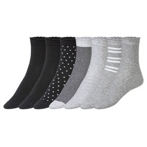 esmara® Dámské ponožky s BIO bavlnou, 7 párů (35/38, černá/šedá)