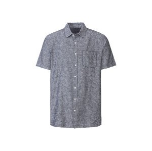 LIVERGY® Pánská lněná košile (L (41/42), modrá)