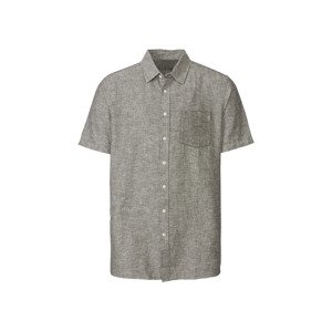 LIVERGY® Pánská lněná košile (M (39/40), olivová)