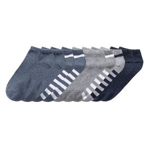 pepperts!® Dívčí nízké ponožky s BIO bavlnou, 10 pá (31/34, modrá / šedá / navy modrá)