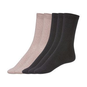 esmara® Dámské ponožky, 5 párů  (35/38, černá/béžová/světle růžová)