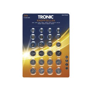 TRONIC® Sada knoflíkových baterií, 24dílná