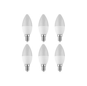 LIVARNO home LED žárovky, 6 kusů (E14 svíčka 3 W)