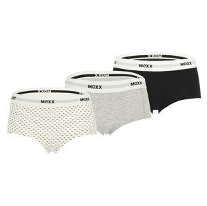 MEXX Dámské spodní kalhotky, 3 kusy (M, krémová/šedá/černá)