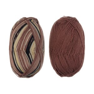 crelando® Příze na pletení ponožek „Anika“  (béžová / tmavě hnědá)