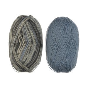 crelando® Příze na pletení ponožek „Anika“  (stříbrná/modrá)
