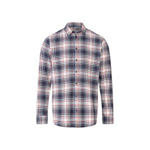 LIVERGY® Pánská flanelová košile (L (41/42), bílá / navy modrá / červená)