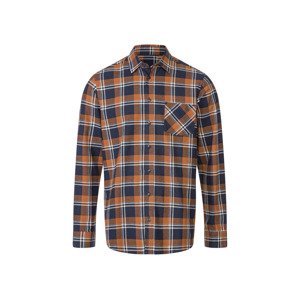 LIVERGY® Pánská flanelová košile (L (41/42), modrá/oranžová)