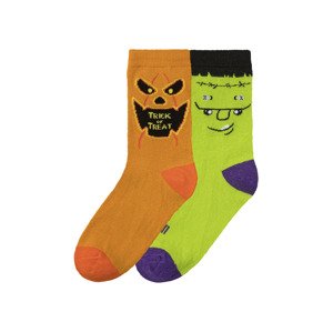 Chlapecké ponožky, 2 páry (31/34, zelená/oranžová/černá)