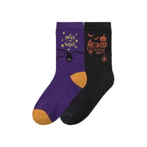 Chlapecké ponožky, 2 páry (31/34, černá / lila fialová)