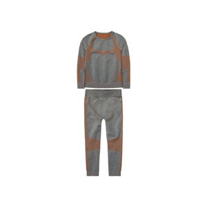 lupilu® Chlapecké bezešvé funkční spodní prádlo, 2dílná souprava (122/128, šedá/oranžová)