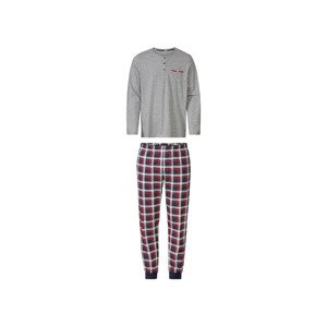 LIVERGY® Pánské pyžamo (M (48/50), šedá/červená/navy modrá)