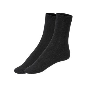 esmara® Dámské termo ponožky s BIO bavlnou, 2 pá (35/38, černá)