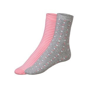 esmara® Dámské termo ponožky s BIO bavlnou, 2 pá (35/38, světle růžová / růžová / šedá)