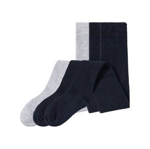 lupilu® Chlapecké punčochové kalhoty s BIO bavlnou, 3 kusy (122/128, šedá / navy modrá)