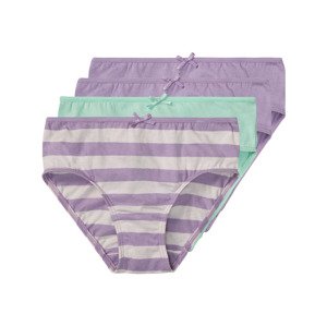 lupilu® Dívčí kalhotky BIO, 4 kusy (98/104, lila fialová / zelená)