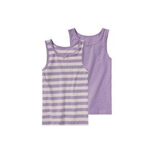 lupilu® Dívčí košilka s BIO bavlnou, 2 kusy (98/104, lila růžová / pruhy)