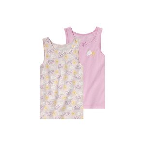 lupilu® Dívčí košilka s BIO bavlnou, 2 kusy (98/104, růžová/potisk)