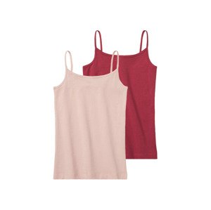 pepperts!® Dívčí top / košilka s BIO bavlnou, 2 kusy (146/152, světle růžová / červená)