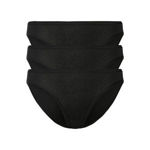 esmara® Dámské kalhoty s BIO bavlnou, 3 kusy (L (44/46), černá)