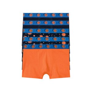 pepperts!® Chlapecké boxerky s BIO bavlnou, 5 kusů (134/140, vzorovaná / tmavě modrá / oranžová)