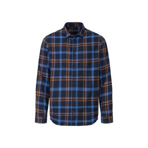 LIVERGY® Pánská flanelová košile (L (41/42), navy modrá / modrá / hnědá)