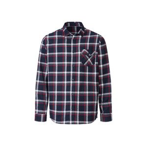 LIVERGY® Pánská volnočasová košile (L (41/42), kostka / navy modrá / červená / bílá)