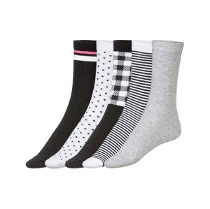 esmara® Dámské ponožky, 5 párů  (35/38, bílá/černá)