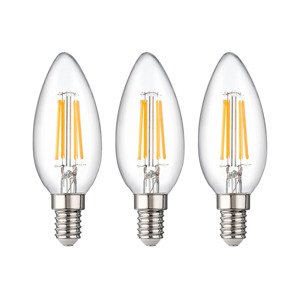 LIVARNO home Filamentová LED žárovka (svíčka E14, filamentová, 3 kusy)