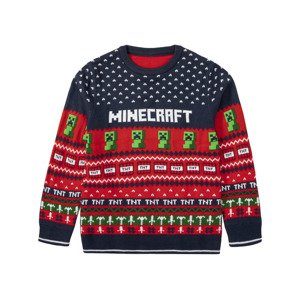 Minecraft Chlapecký vánoční svetr (110/116, červená)