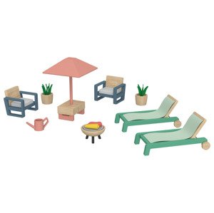 Playtive Dřevěný nábytek / Sada panenek (zahradní nábytek)