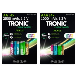 TRONIC® Nabíjecí baterie Ni-MH Ready 2 Use Color, 4 kusy