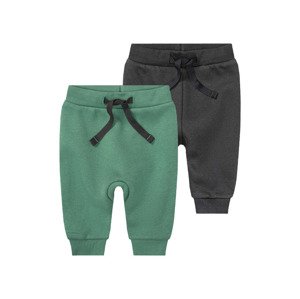 lupilu® Dětské tepláky, 2 kusy (62/68, zelená/tmavě šedá)