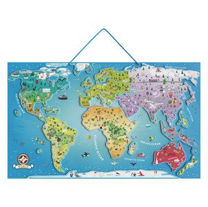 Playtive Dřevěná magnetická mapa (mapa světa)
