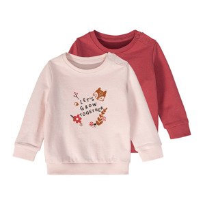 lupilu® Dětská mikina, 2 kusy (86/92, světle růžová / růžová)