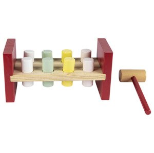 lupilu® Dřevěná motorická hračka (ponk na zatloukání / červená )