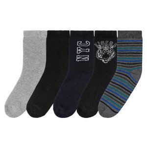 pepperts!® Chlapecké termo ponožky, 5 párů (27/30, šedá / černá / námořnická modrá / modrá)