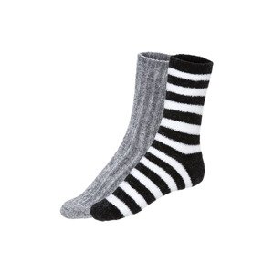 esmara® Domácí hřejivé ponožky, 2 páry (35/38, šedá/černá)