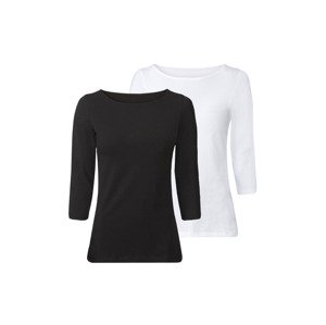 esmara® Dámské triko s 3/4 rukávy (XS (32/34), černá/bílá)