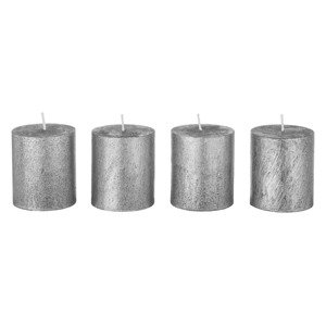 LIVARNO home Rustikální svíčka, 4 kusy (stříbrná)