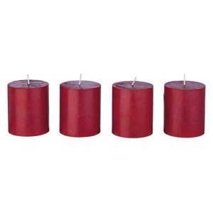LIVARNO home Rustikální svíčka, 4 kusy (červená)