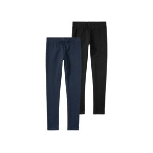 pepperts!® Dívčí termo legíny, 2 kusy (černá / navy modrá, 158/164)