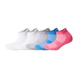 CRIVIT Dámské nízké ponožky s BIO bavlnou, 5 párů  (35-36, bílá/růžová/modrá/šedá)
