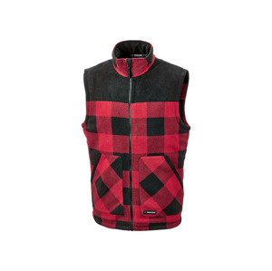 PARKSIDE® Pánská fleecová vesta (adult, S (44/46), kostkovaná/červená)