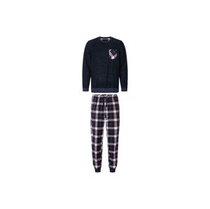 LIVERGY® Pánské pyžamo (XL (56/58), navy modrá / šedá / kostkovaná)